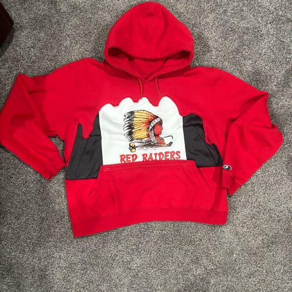 1-of-1 Reworked Red Raiders Hoodie - Picture 1 of 4
